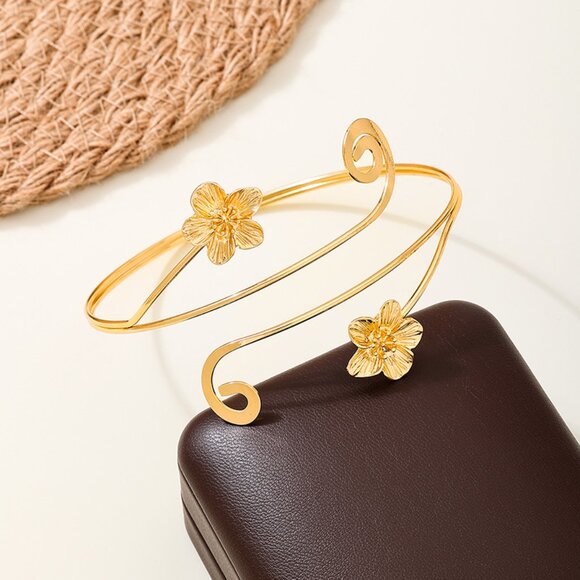 3/$35 Gold Flower Arm Cuff Bracelet Bangle Upper Armlet Bohemian Jewelry - Picture 4 of 7